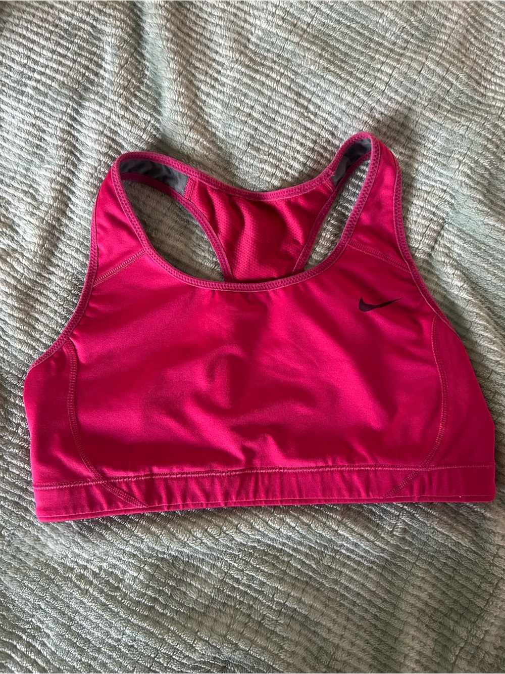 Nike Hot Pink Racerback Sports Bra with Black Swoosh